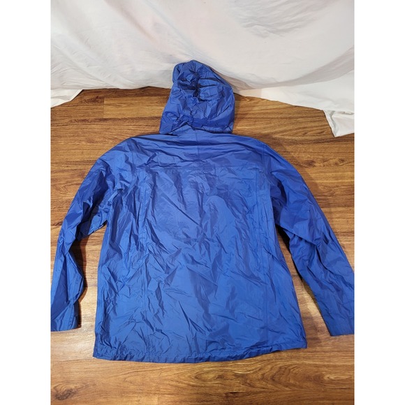 LL Bean Jacket Mens XL Trail Model Rain Full Zip Hooded Hiking Outdoors Blue - Picture 5 of 5